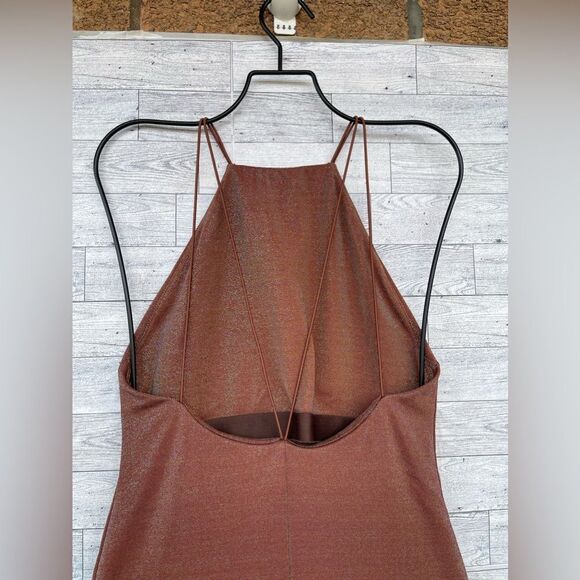 ALIX NYC Shiloh Halter Dress in Iridescent Copper medium - Picture 10 of 17